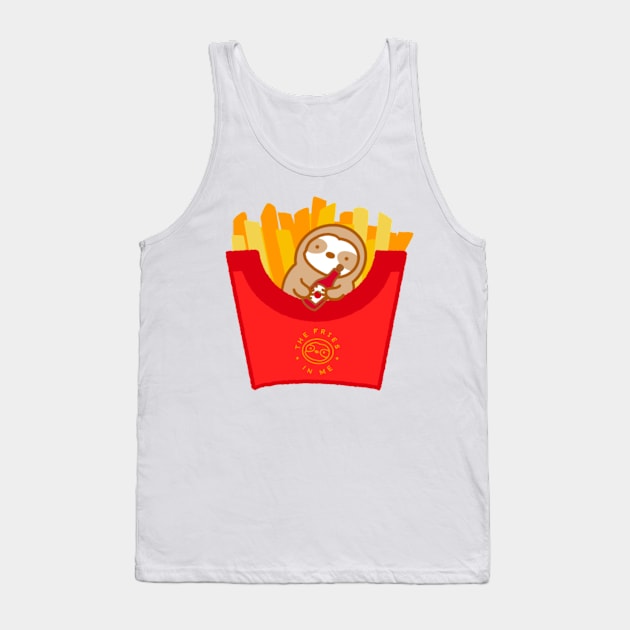 Cute Sloth Fries Tank Top by theslothinme